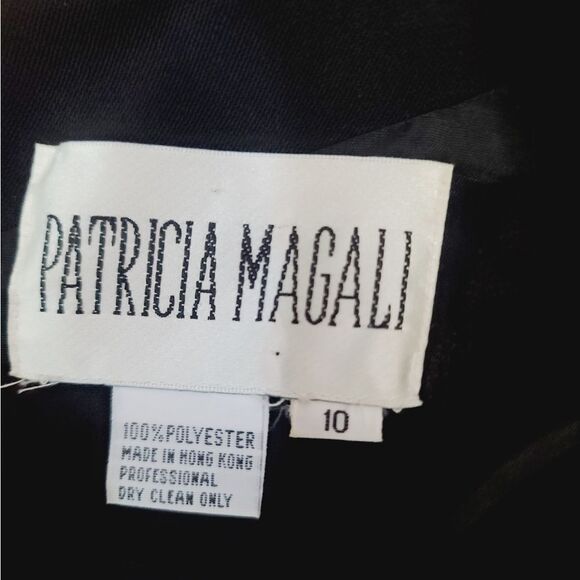 Vintage 80s Patricia Magali Black Metallic Gold Structured Long Sleeve Dress - Picture 8 of 17